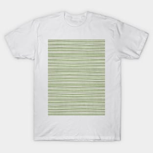 Horizontal Dark Green Lines on Light Grey Background T-Shirt